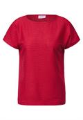 Struktushirt in Unifarbe glazed apple red