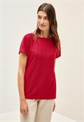 Struktushirt in Unifarbe glazed apple red
