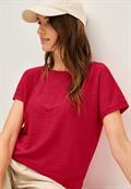 Struktushirt in Unifarbe glazed apple red