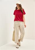 Struktushirt in Unifarbe glazed apple red
