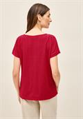 Struktushirt in Unifarbe glazed apple red