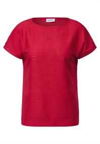 Struktushirt in Unifarbe glazed apple red