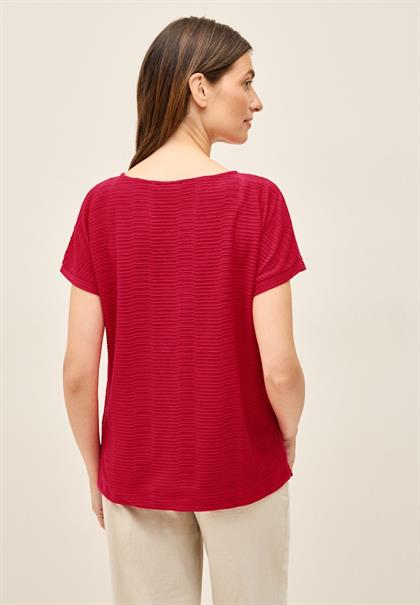 Struktushirt in Unifarbe glazed apple red