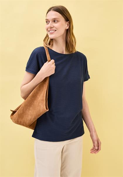Struktushirt in Unifarbe urban navy blue