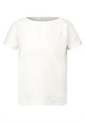 Struktushirt in Unifarbe vanilla white