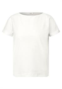 Struktushirt in Unifarbe vanilla white