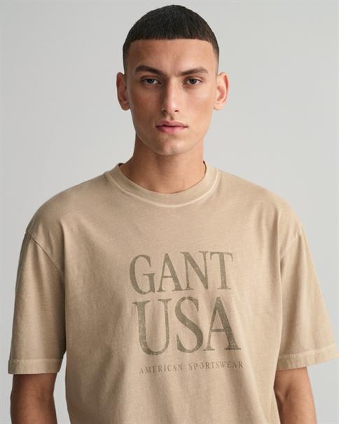 Sunfaded GANT USA T-Shirt concrete beige