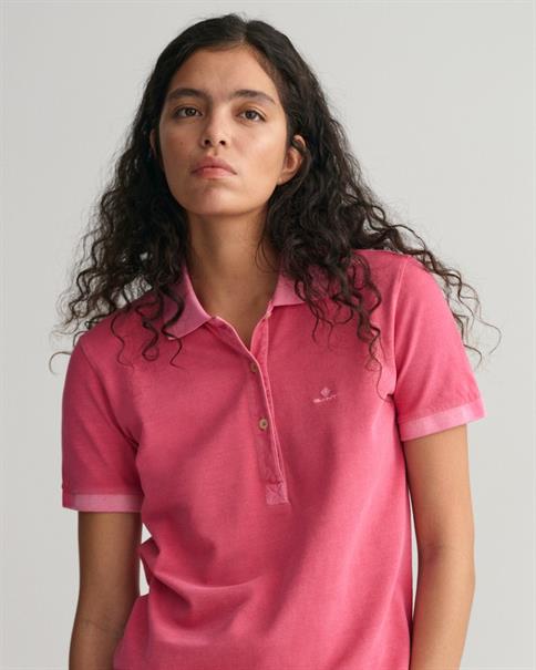 Sunfaded Piqué Poloshirt magenta pink