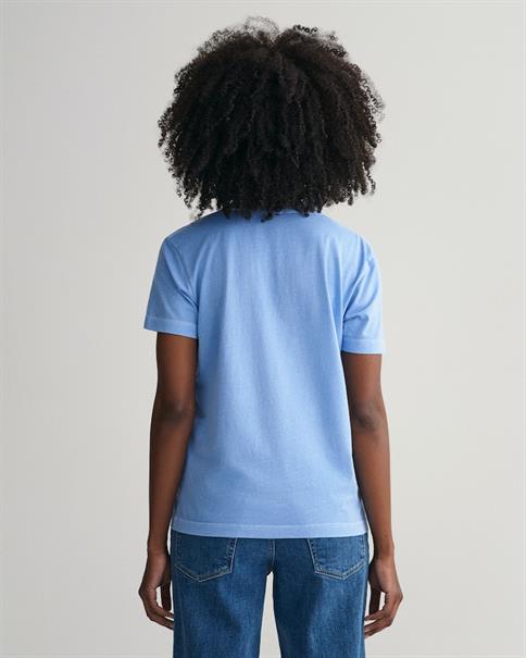 Sunfaded Rundhals-T-Shirt gentle blue