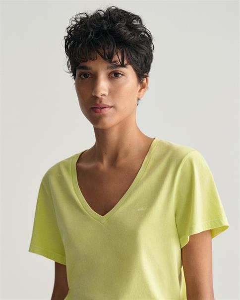 Sunfaded V-Neck T-Shirt pastel lime