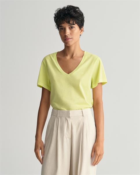 Sunfaded V-Neck T-Shirt pastel lime