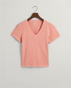 Sunfaded V-Neck T-Shirt peachy pink