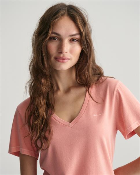 Sunfaded V-Neck T-Shirt peachy pink