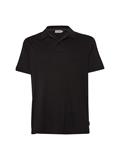 SUPIMA SLUB LOGO COLLAR POLO ck black