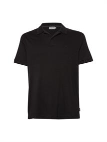 SUPIMA SLUB LOGO COLLAR POLO ck black