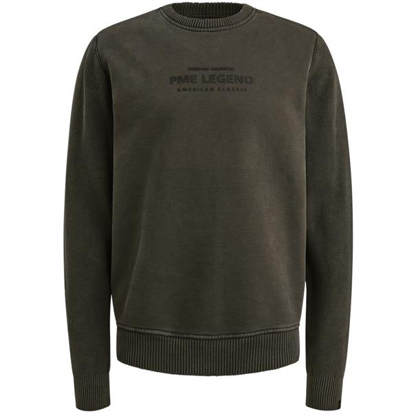 sweat knit combination dark grey