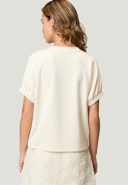 Sweat-T-Shirt mit gerafften Ärmel eggnog