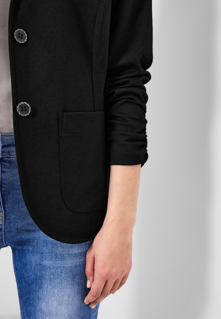 Cecil Damen Blazer Sweatblazer mit Raffdetails black bequem online kaufen  bei