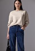 Sweater mit Rundhals cloud cream mel.
