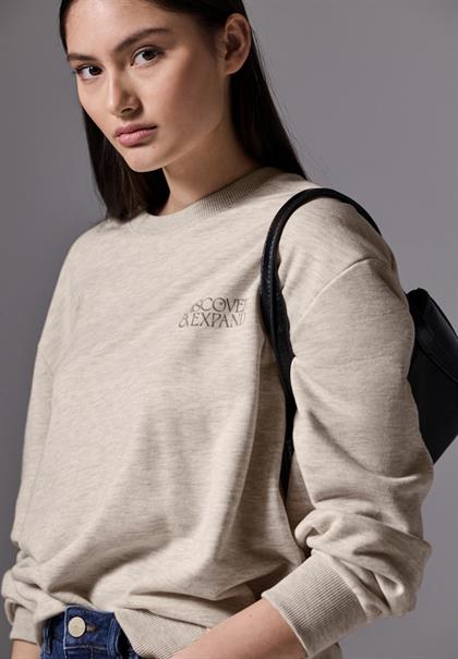 Sweater mit Rundhals cloud cream mel.