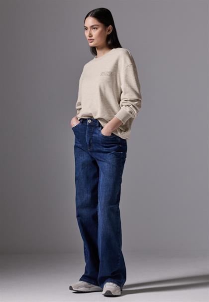 Sweater mit Rundhals cloud cream mel.