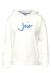 Sweathoodie mit Artwork vanilla white