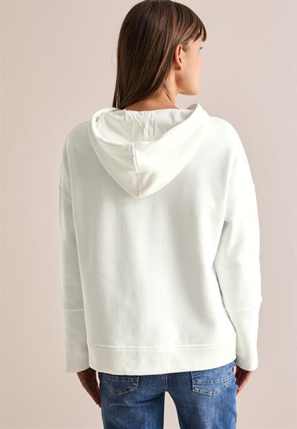 Sweathoodie mit Artwork vanilla white