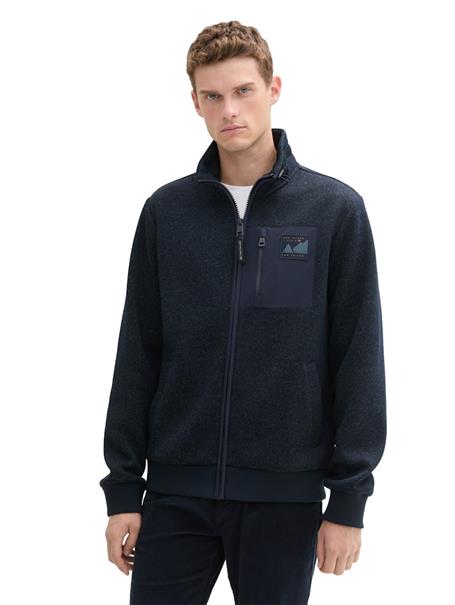 Sweatjacke aus Fleece navy melange structure