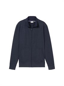 Sweatjacke in Melange Optik sky captain blue white melange