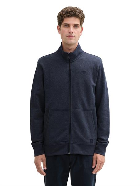 Sweatjacke in Melange Optik sky captain blue white melange