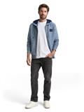 Sweatjacke mit Kapuze denim blue structured melange