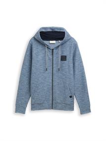 Sweatjacke mit Kapuze denim blue structured melange