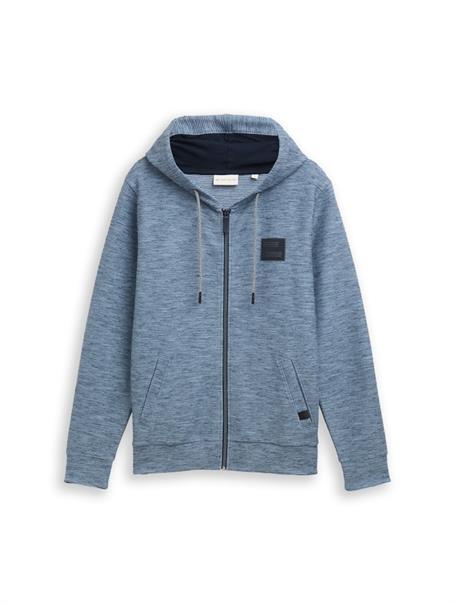 Sweatjacke mit Kapuze denim blue structured melange