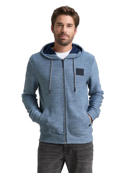 Sweatjacke mit Kapuze denim blue structured melange