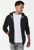 Sweatjacke mit Materialmix black