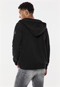 Sweatjacke mit Materialmix black