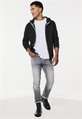 Sweatjacke mit Materialmix black