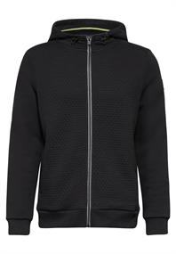 Sweatjacke mit Materialmix black