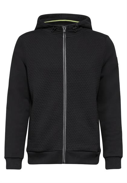 Sweatjacke mit Materialmix black