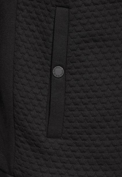 Sweatjacke mit Materialmix black