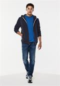 Sweatjacke mit Materialmix night blue