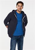Sweatjacke mit Materialmix night blue