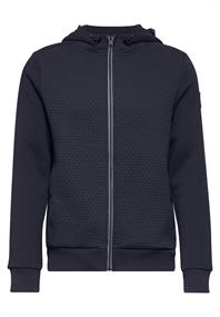 Sweatjacke mit Materialmix night blue