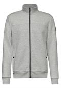 Sweatjacke mit Materialmix warm grey melange