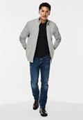 Sweatjacke mit Materialmix warm grey melange