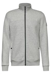 Sweatjacke mit Materialmix warm grey melange