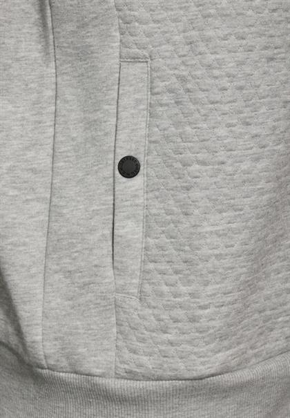 Sweatjacke mit Materialmix warm grey melange