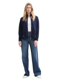 Sweatjacke mit Nylon-Einsätzen sky captain blue