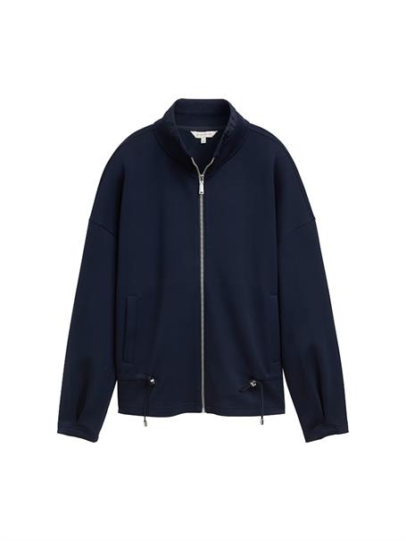 Sweatjacke mit Nylon-Einsätzen sky captain blue