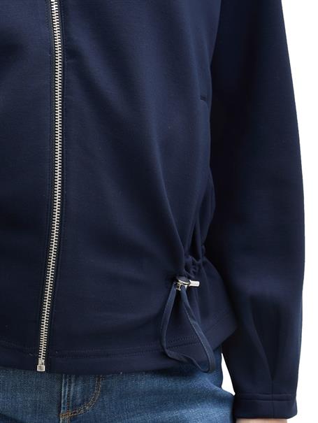 Sweatjacke mit Nylon-Einsätzen sky captain blue